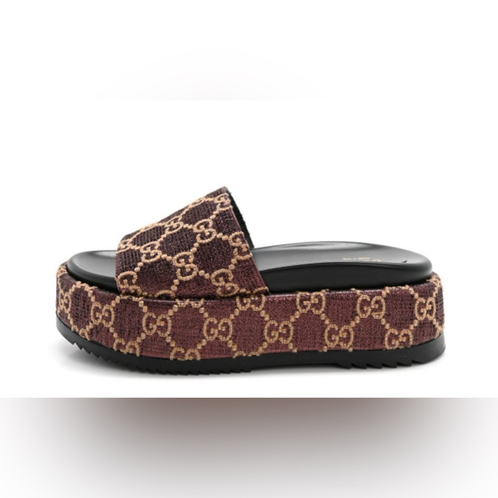 Gucci Lame GG Monogram Angelina Platform